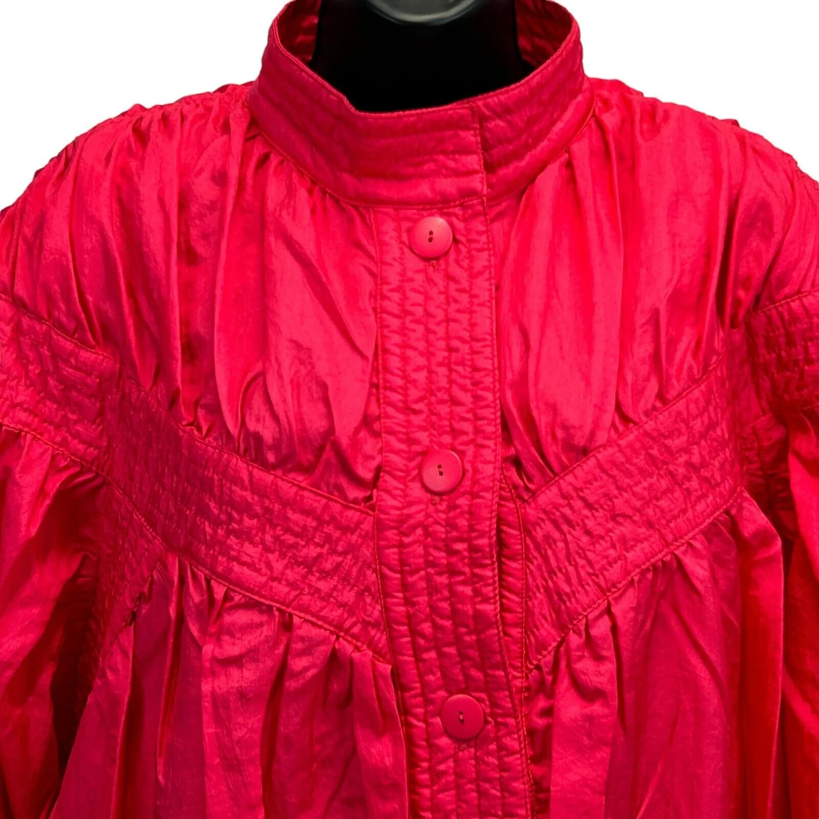 Vintage 80s Abraxas Jacket Womens L Large Red Puffy Shoulder Pads Windbreaker - Image 5