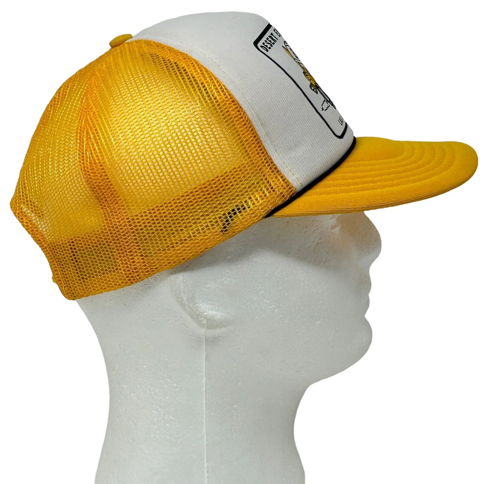 Vintage 80s Desert Equipment Co Trucker Hat Baseball Cap Bulldozer Mesh Yellow - Image 7