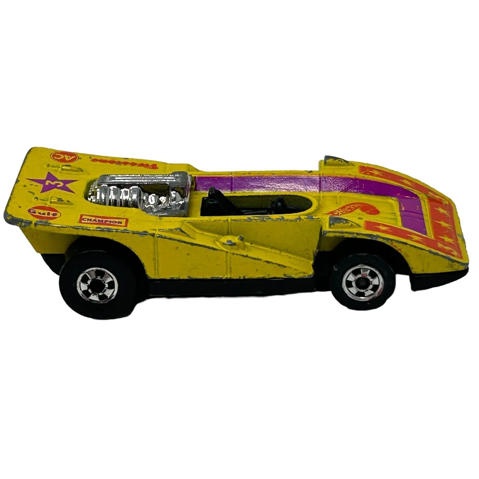 Hot Wheels Steam Roller Diecast Race Car Yellow Toy Vehicle Vintage 1978 HK - Image 5