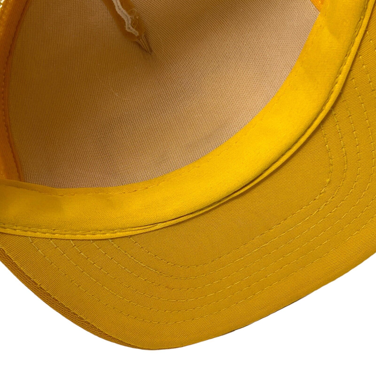 Vintage 80s KW Pipeline Inc Patch Trucker Hat Baseball Cap Backhoe Mesh Yellow - Image 5